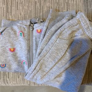 Cat & Jack Gray Kids Joggers with Rainbow Details